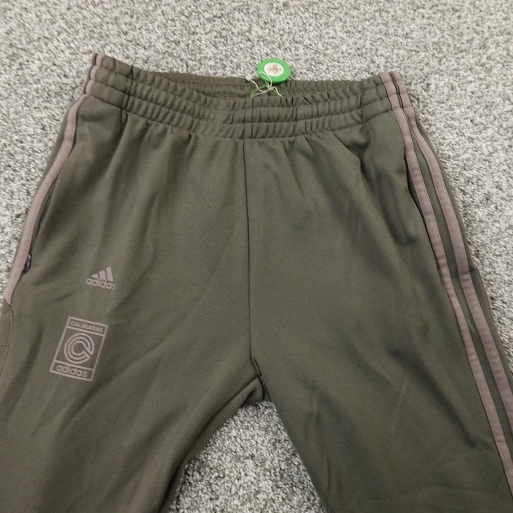 NEW Adidas Pants Mens S Green Calabasas Yeezy Track Drawstring Jogger Sweatpants